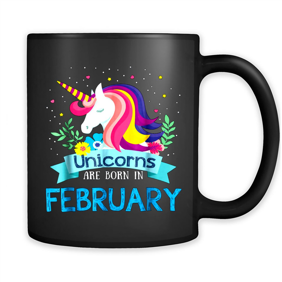 Unicorns are born in February Birthday Rainbow Gift Custom Ultra Cotton