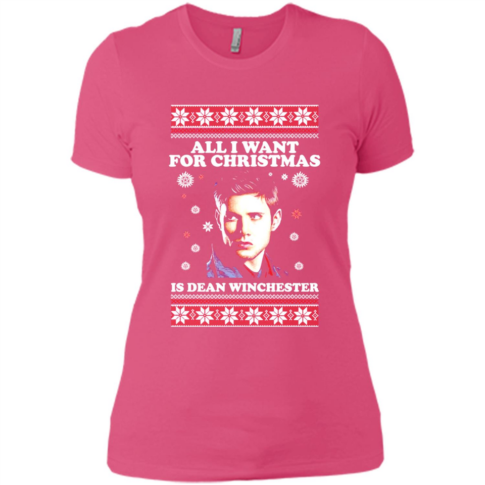 All I want for Christmas is Dean Winchester sweater - Ladies' Boyfriend T-Shirt