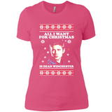 All I want for Christmas is Dean Winchester sweater - Ladies' Boyfriend T-Shirt