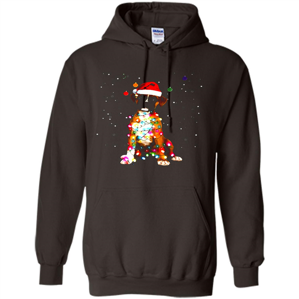 Christmas Lights Boxer Dog Funny Xmas Sweatshirt - Hoodie