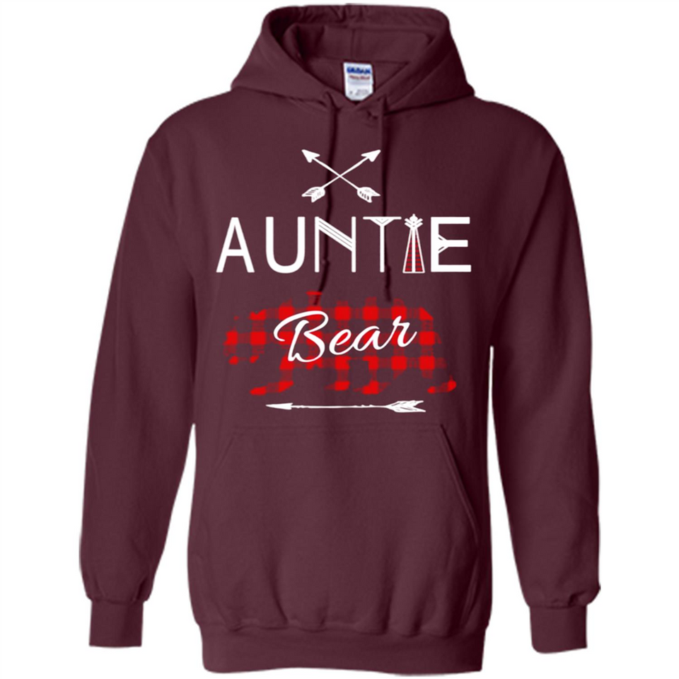 Aunt Shirt Buffalo Plaid Family Camp Bear Tee - Hoodie
