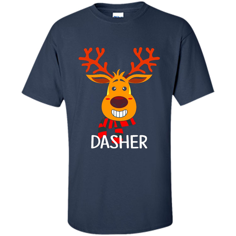 Dasher Reindeer Santa Claus Funny Xmas Holiday T-Shirt - Shirt