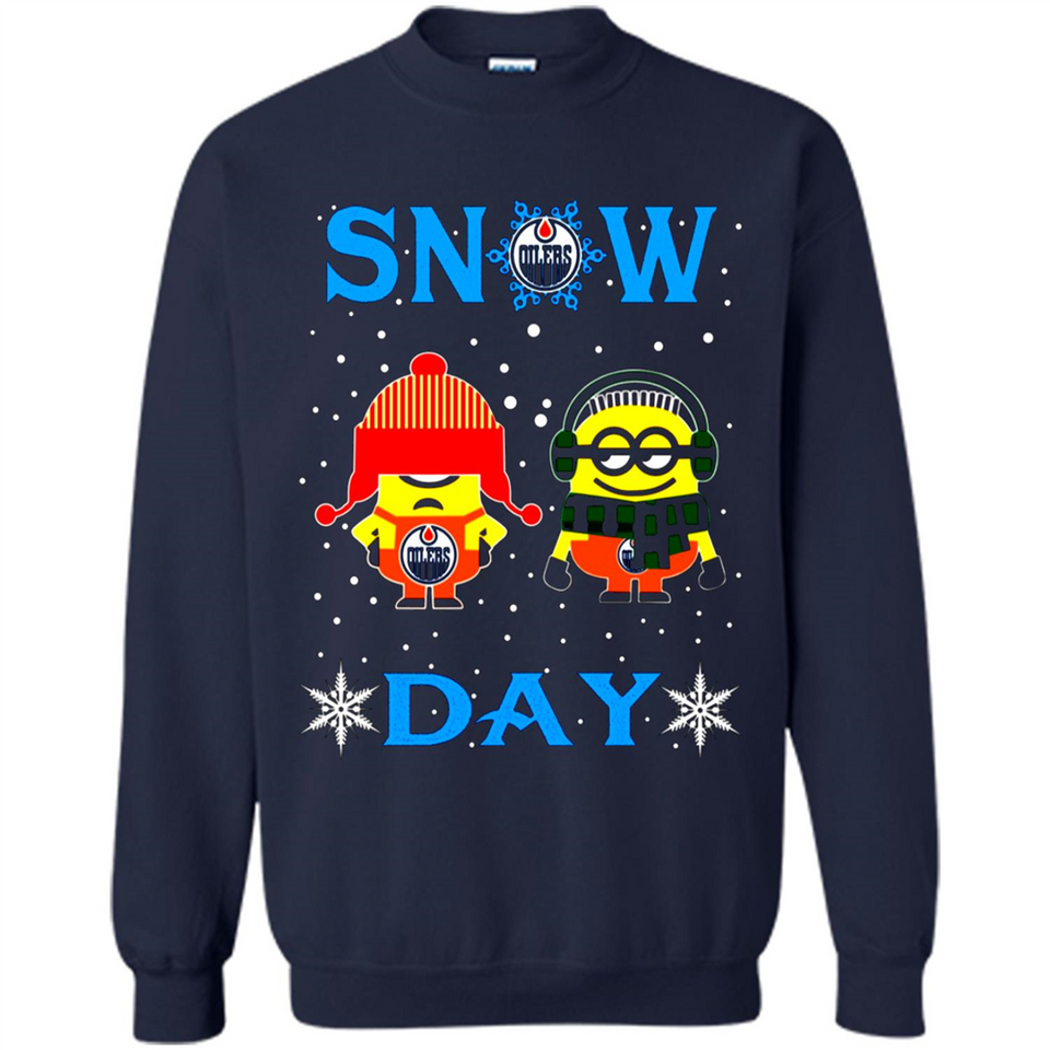 Snow Day Shirt For Edmonton Oilers Vs Minion Fans pingpong