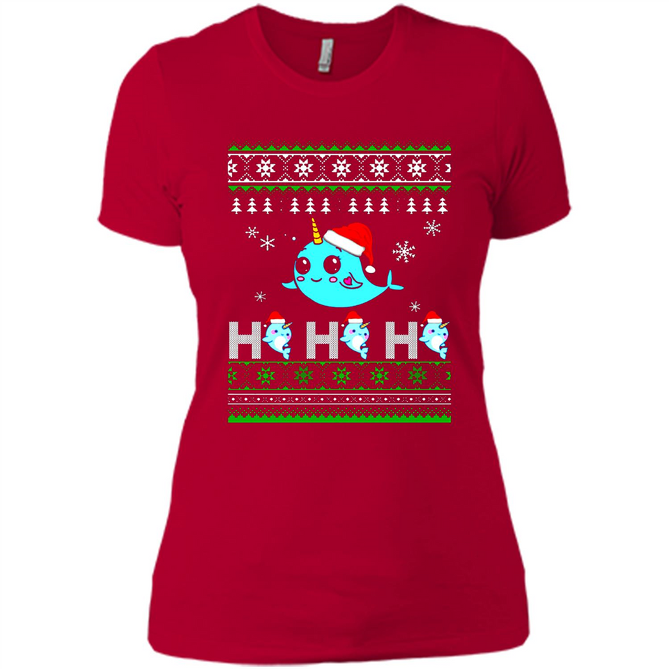 Narwhal christmas sweatshirt hoodie long PINGPONG - Ladies' Boyfriend T-Shirt