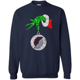 Amazing shirt Portland Trail Blazers Glitter Grinch Monogram Ornament Christmas - Sweatshirt