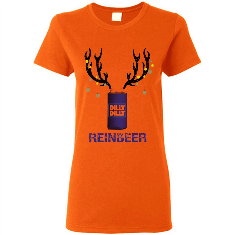 Dilly Dilly Reinbeer Funny Beer Reindeer Christmas Sporty - Ladies Short-Sleeve
