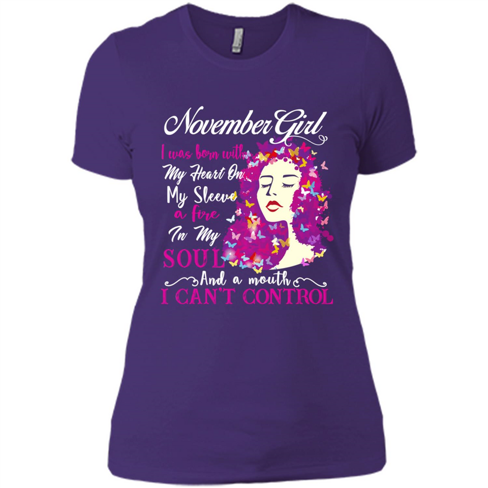 November Butterfly Girl - Ladies' Boyfriend T-Shirt