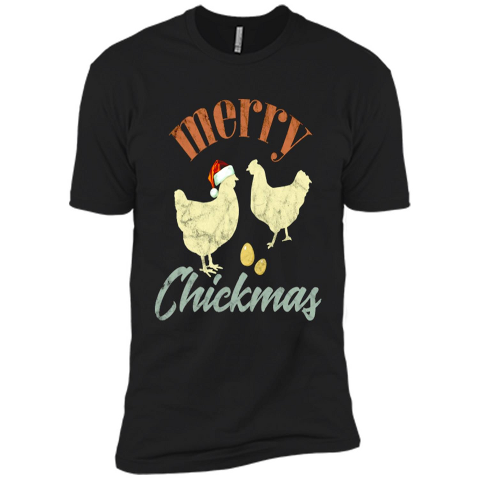 Christmas Chicken Vintage Shirt Funny Santa Hen Farmer Lover - Premium Short Sleeve T-Shirt