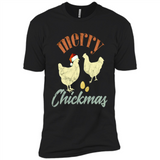 Christmas Chicken Vintage Shirt Funny Santa Hen Farmer Lover - Premium Short Sleeve T-Shirt