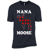 Nana Moose Funny Christmas Plaid Buffalo T-Shirt - Premium Short Sleeve T-Shirt