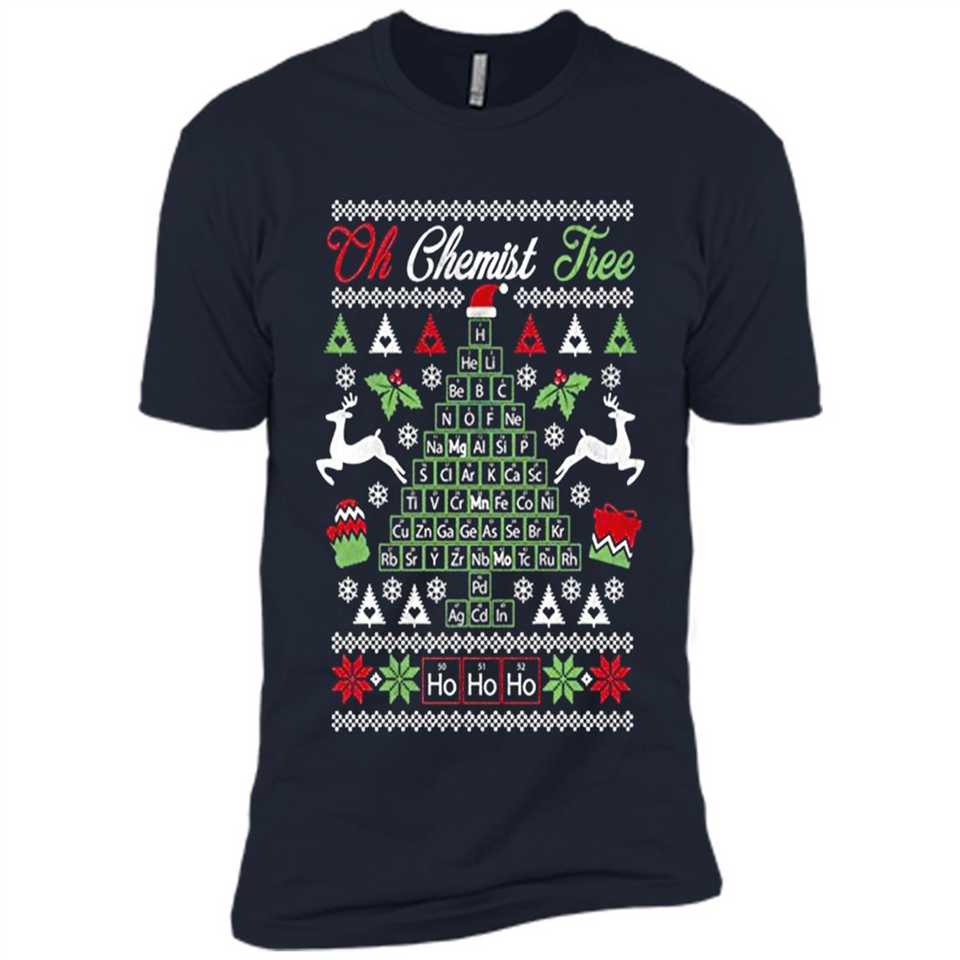 Chemist Tree Shirt Oh Chemistry Tree Ugly Christmas - Premium Short Sleeve T-Shirt