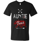 Aunt Shirt Buffalo Plaid Family Camp Bear Tee - Men's V-Neck