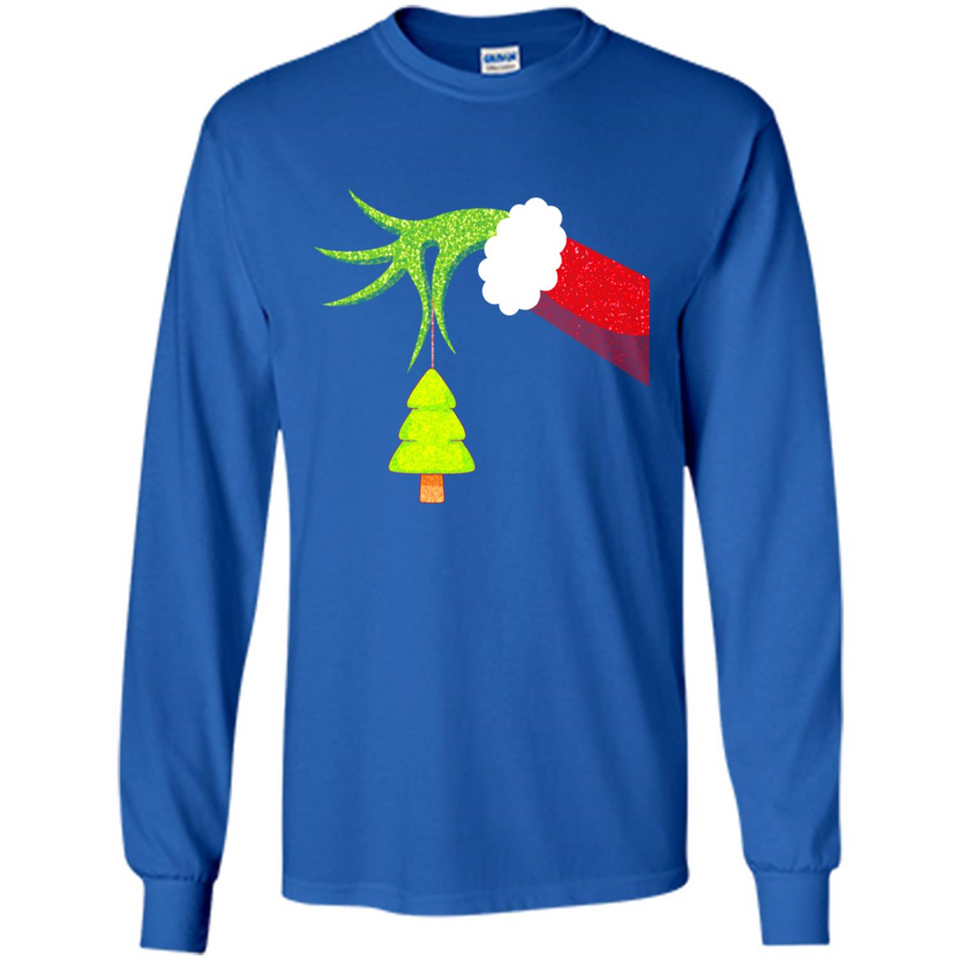 Funny Grinch Hand Holding Christmas Tree Ornament Christmas PING PONG