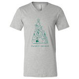 Merry Catmas Funny Cat Christmas Tree Sweatshirt - Canvas Unisex V-Neck