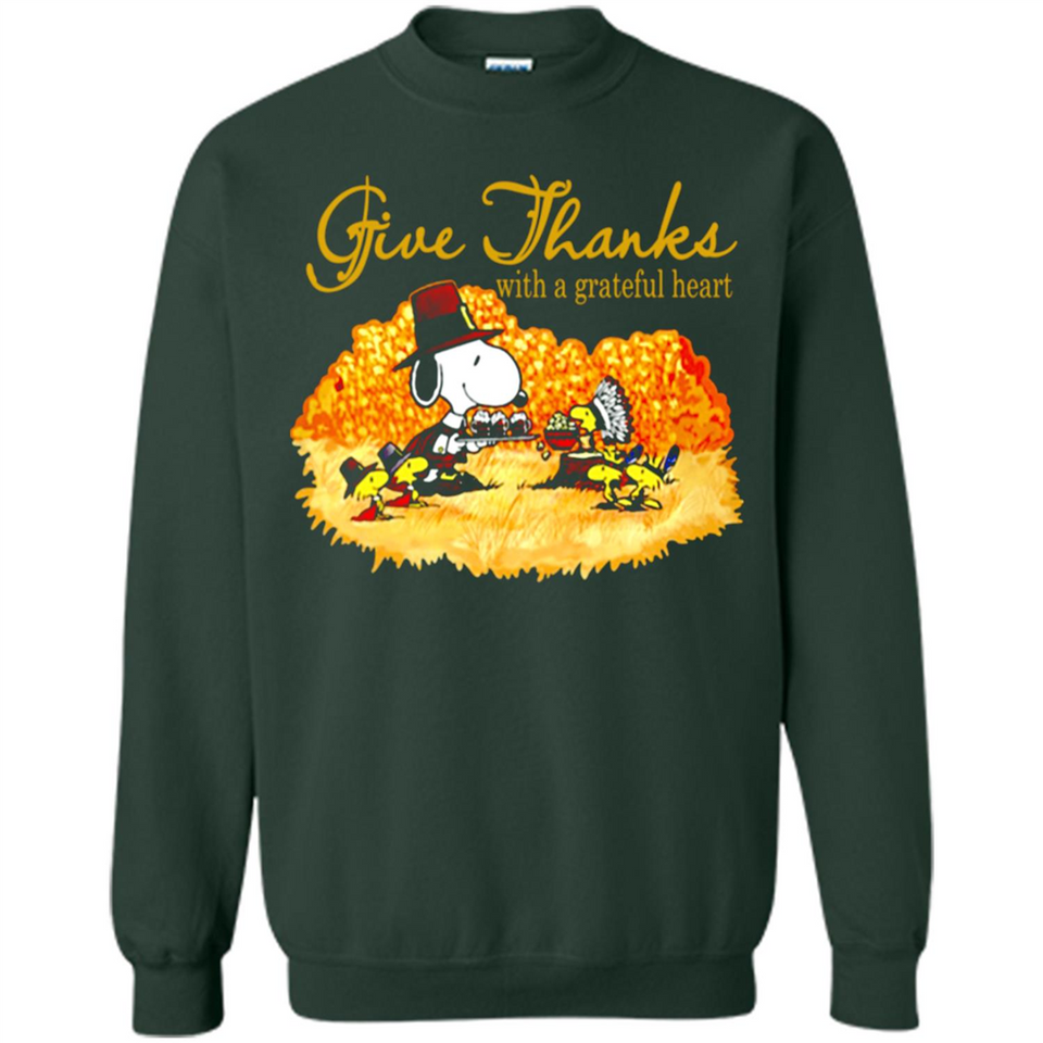 Snoopy Thanksgiving Give Thanks With A Grateful Heart - Sweatshirt