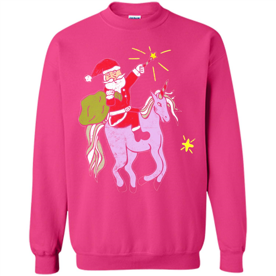 Distressed Retro Santa Riding Unicorn - Sweatshirt