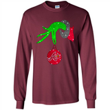 GRINCH HAND HOLDING ATLANTA BRAVES GLITTER CHRISTMAS PINGPONG