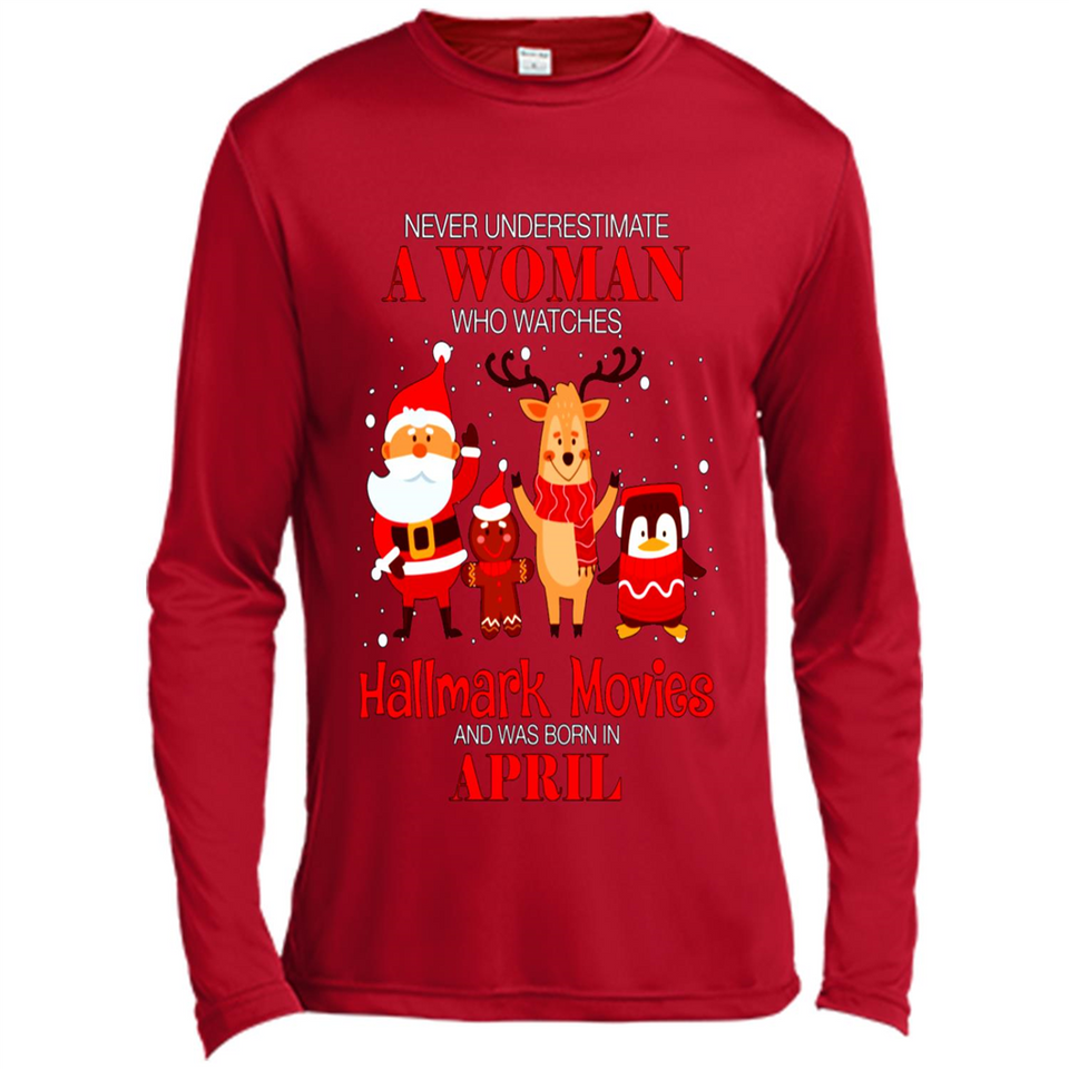Never Underestimate An April Woman Watches Hallmark Movies Sweatshirt PINGPONG
