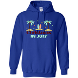 Christmas In July Shirt Surfing Palm Trees Surfboard - Hoodie