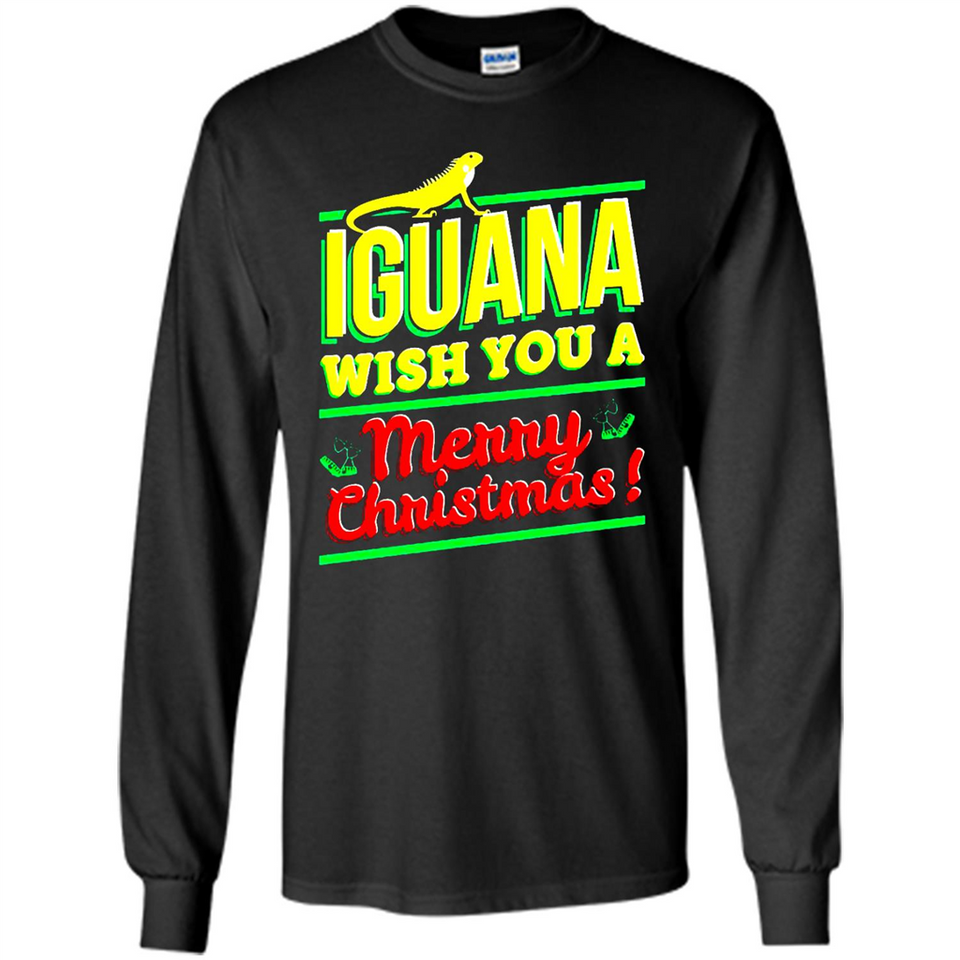 Iguana Wish You A Merry Christmas Animal - Long Sleeve T-Shirt