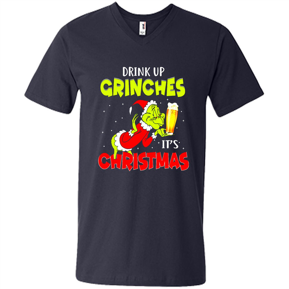 Drink Up Grinches it_s Christmas - Merry Xmas Sweatshirt - Men's V-Neck