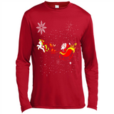 Christmas Unicorn Rudolph and Santa - Canvas Long Sleeve T-Shirt
