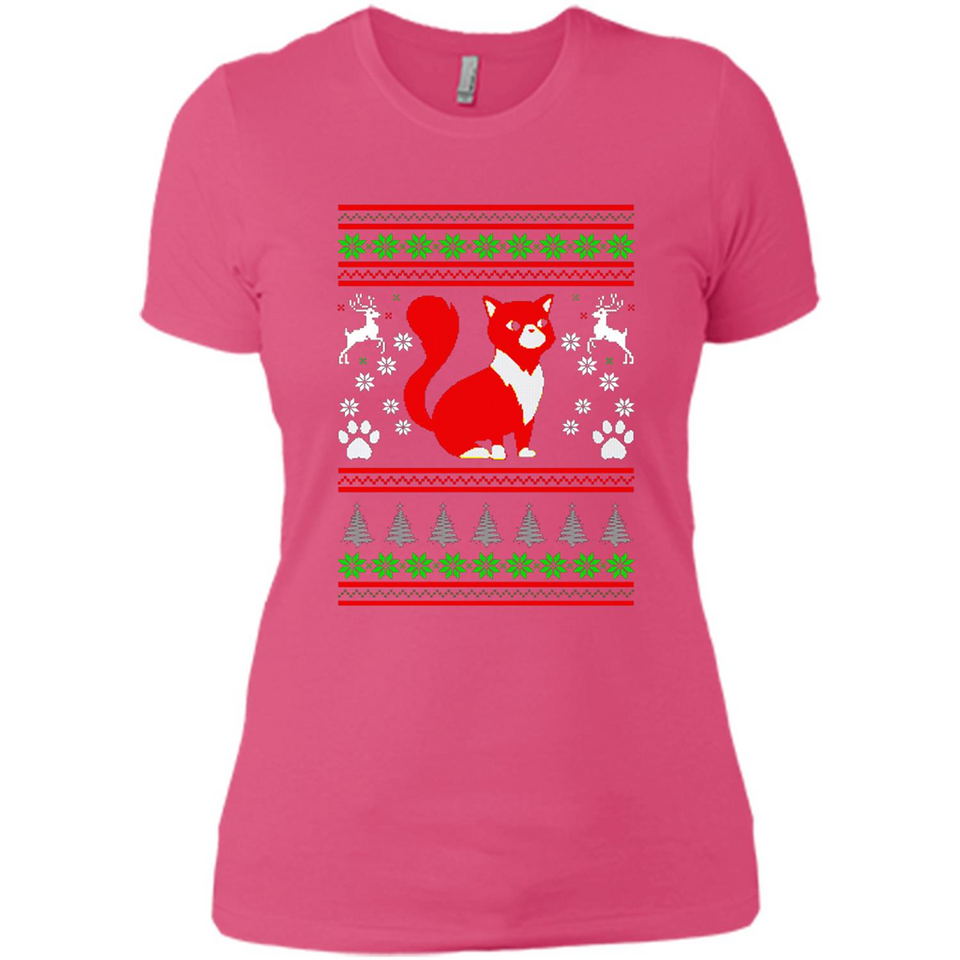 Christmas Ugly Sweater CUTE CATS UGLY CHRISTMAS SWEATERS - Ladies' Boyfriend T-Shirt