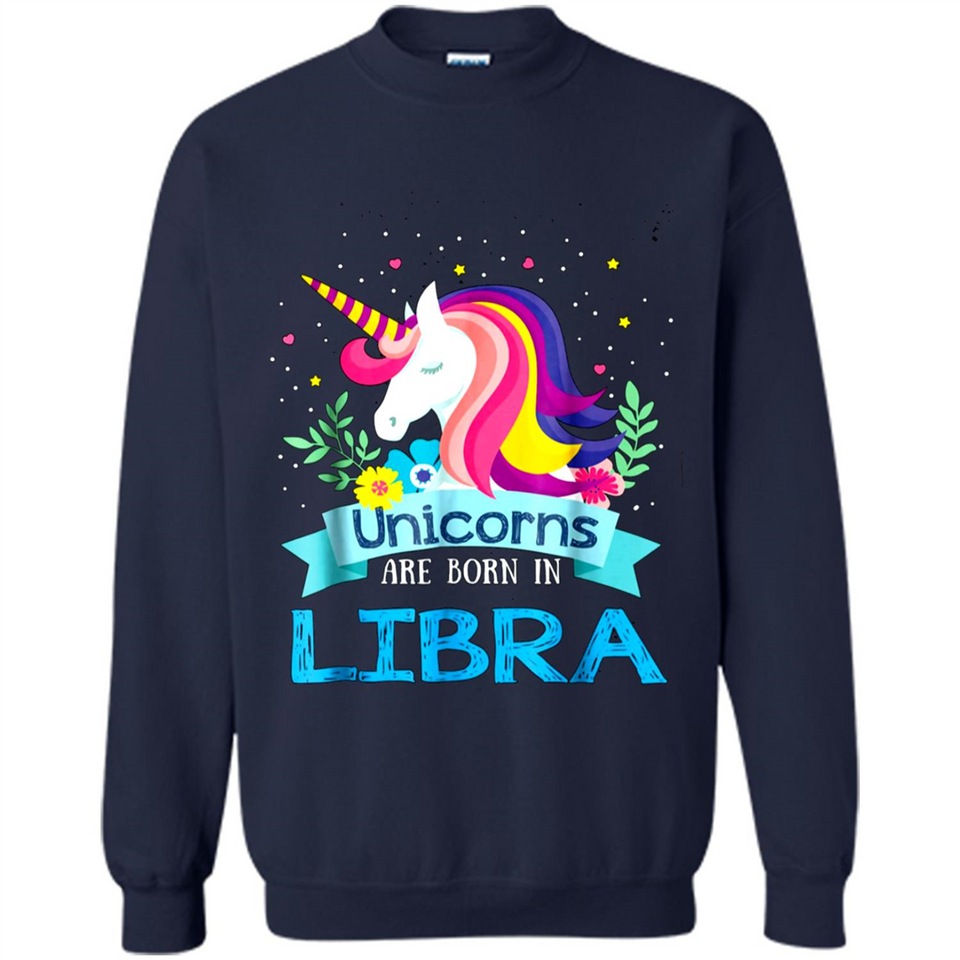 Unicorns are born in Libra Birthday Rainbow Gift Ladies Custom
