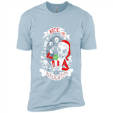 Christmas Shirt, Santa Nice Or Naughty Xmas - Premium Short Sleeve T-Shirt