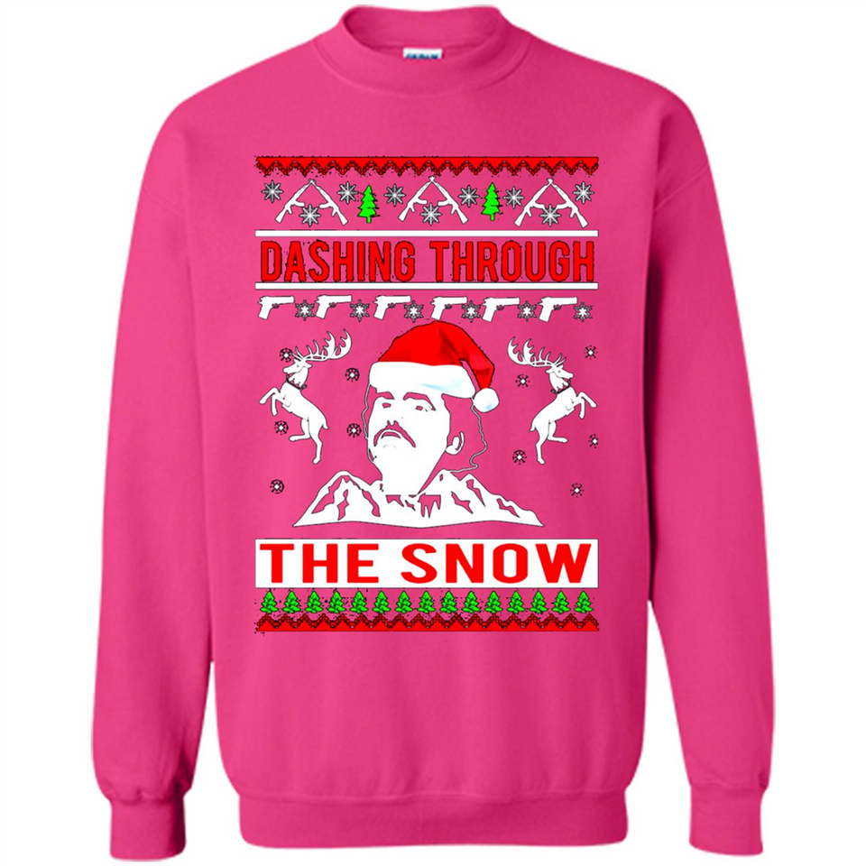 Narcos dashing through the snow Christmas sweatshirt PINGPONG