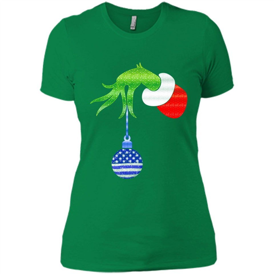 Grinch Holding American Flag ornament Christmas