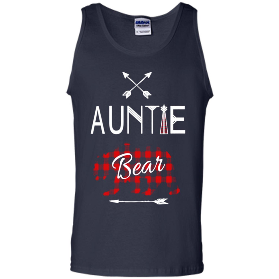 Aunt Shirt Buffalo Plaid Family Camp Bear Tee - Tank Top