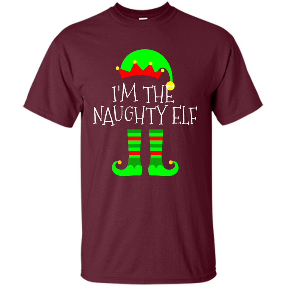 Matching Family Christmas Shirt Funny I'm The Naughty Elf Black mugs PINGPONG - Shirt