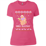 Mrs Slothy Christmas - Ladies' Boyfriend T-Shirt