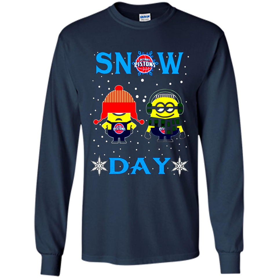 Snow Day Shirt For Detroit Pistons Vs Minion Fans pingpong