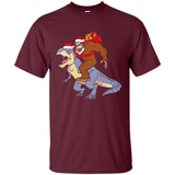 Bigfoot Riding Dinosaurus T-Shirt Funny Bigfoot Santa - Shirt