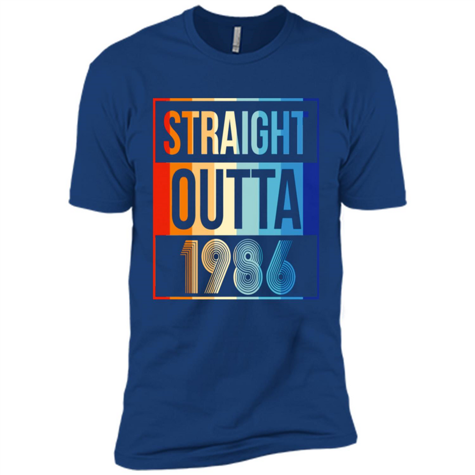 Retro Straight Outta 1986 32 Years Old - Premium Short Sleeve T-Shirt
