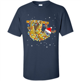 Christmas Lights Sloth Wearing Santa Hat Funny Xmas - Shirt