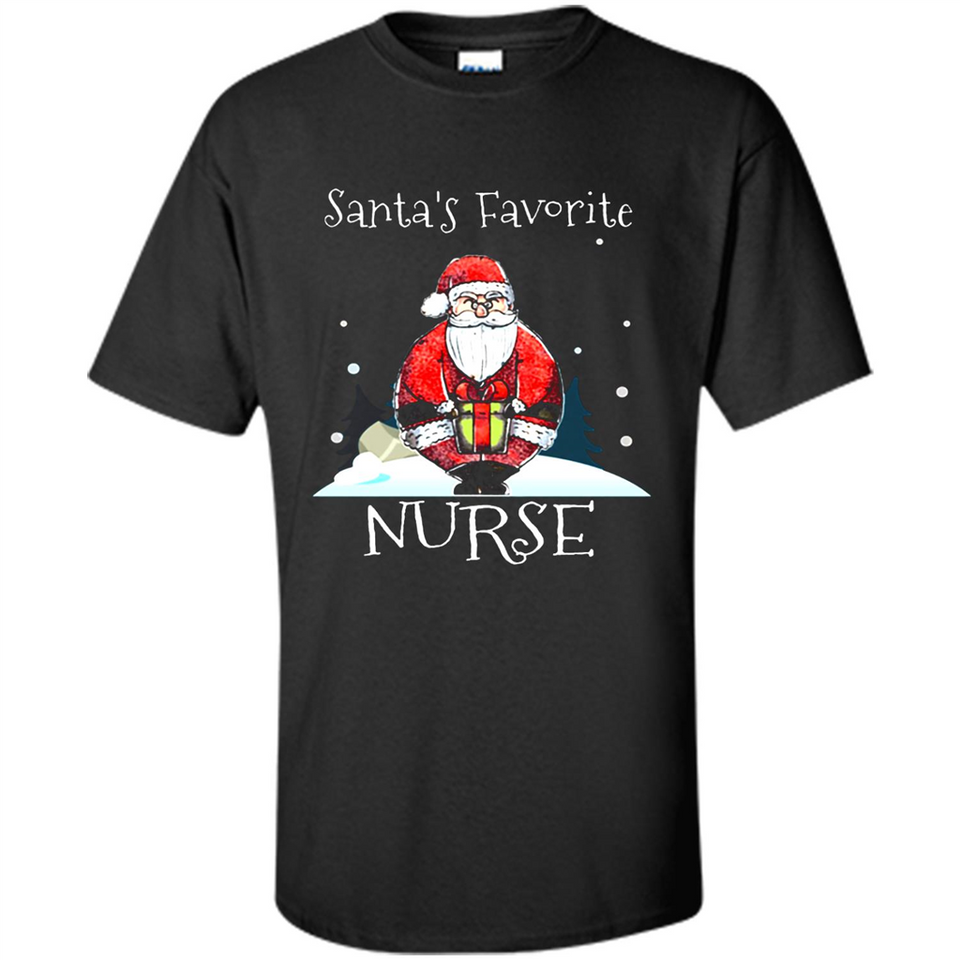 Funny Christmas Nurse Shirt, Santa_s Favorite Nurse - Shirt