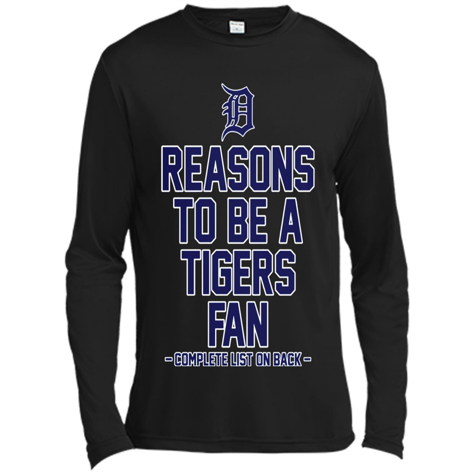 Reasons to be a Detroit Tigers Fan Complete List on Back - Canvas Long Sleeve T-Shirt