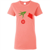Funny Grinch Hand holding Firefighter ornament Christmas Sporty T-Shirt - Ladies Short-Sleeve