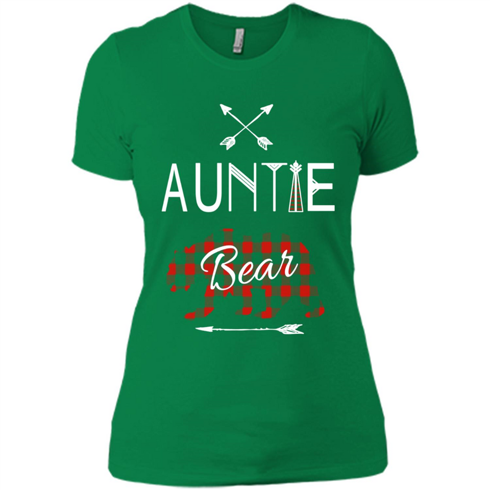 Aunt Shirt Buffalo Plaid Family Camp Bear Tee - Ladies' Boyfriend T-Shirt