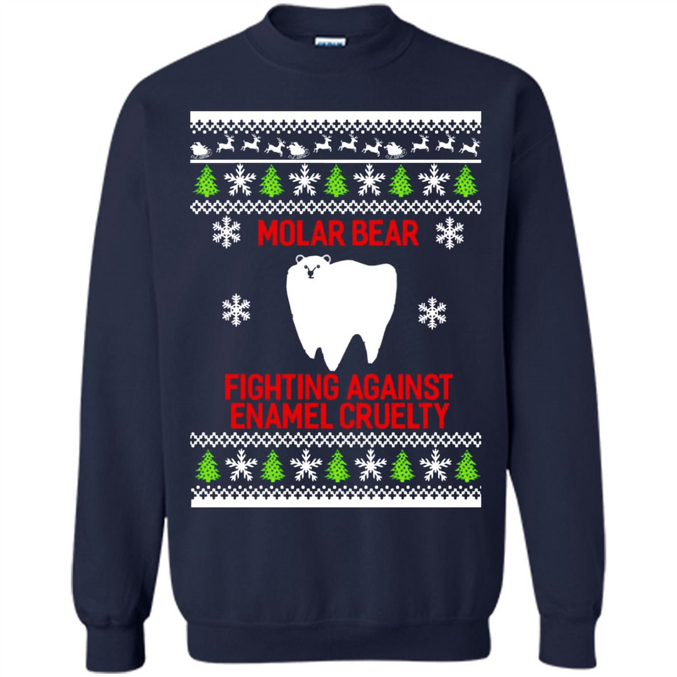 Molar bear fighting against enamel cruelty Christmas - Sweatshirt