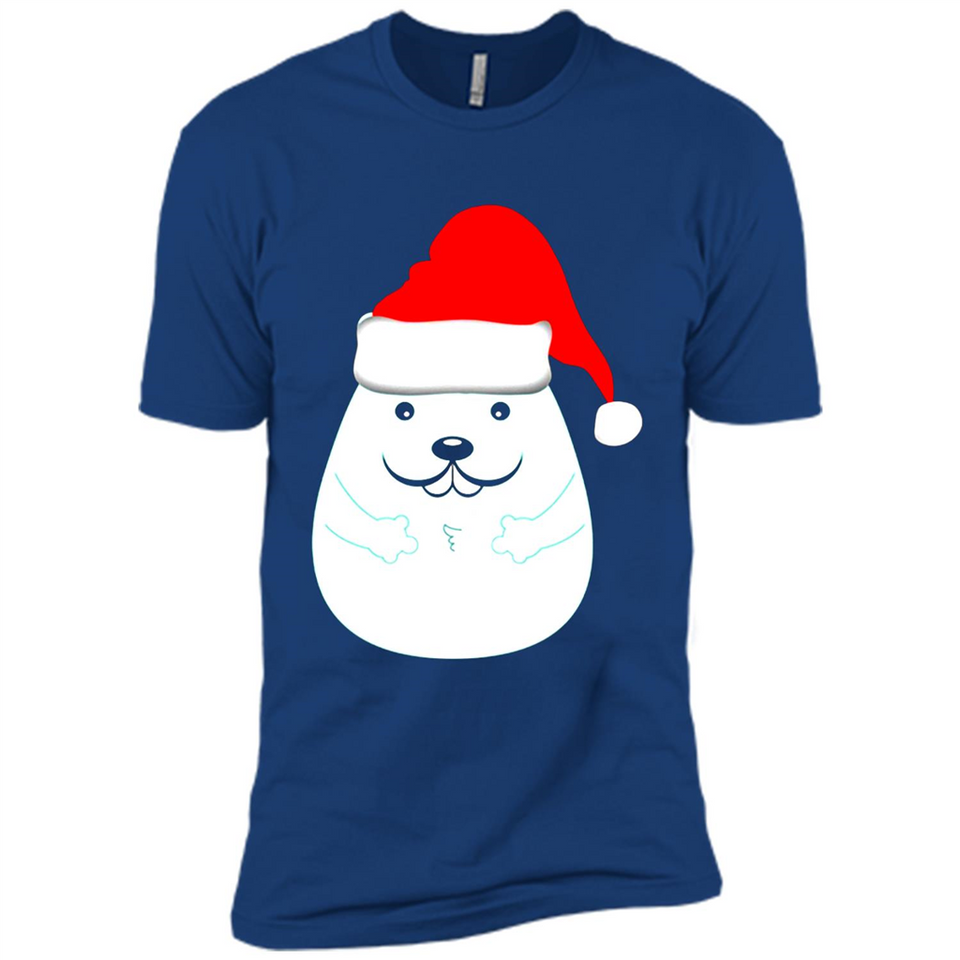 Funny Hamster Christmas t-shirt Santa Hat - Premium Short Sleeve T-Shirt