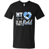 Carolina Panthers Football My Heart is on that Field - Men's V-Neck