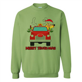 Merry Truck-Mas Christmas Fire Truck Cute Reindeer Sporty - Sweatshirt