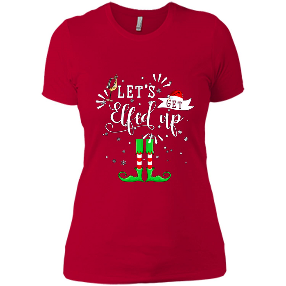 Let's Get Elfed Up Funny Drinking Wine Christmas Elf PINGPONG