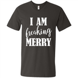 I Am Freaking Merry Funny Festive Winter Holiday - Men's V-Neck