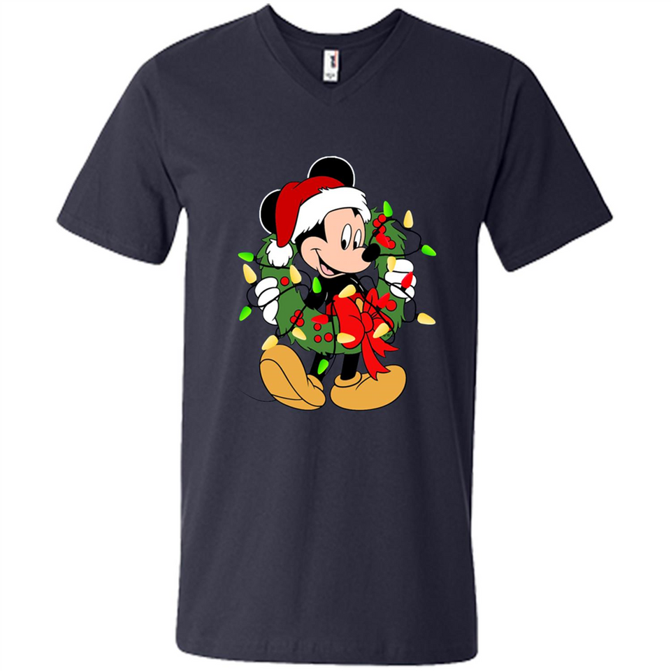 Disney Mickey Mouse Christmas Lights Sweatshirt - Men's V-Neck