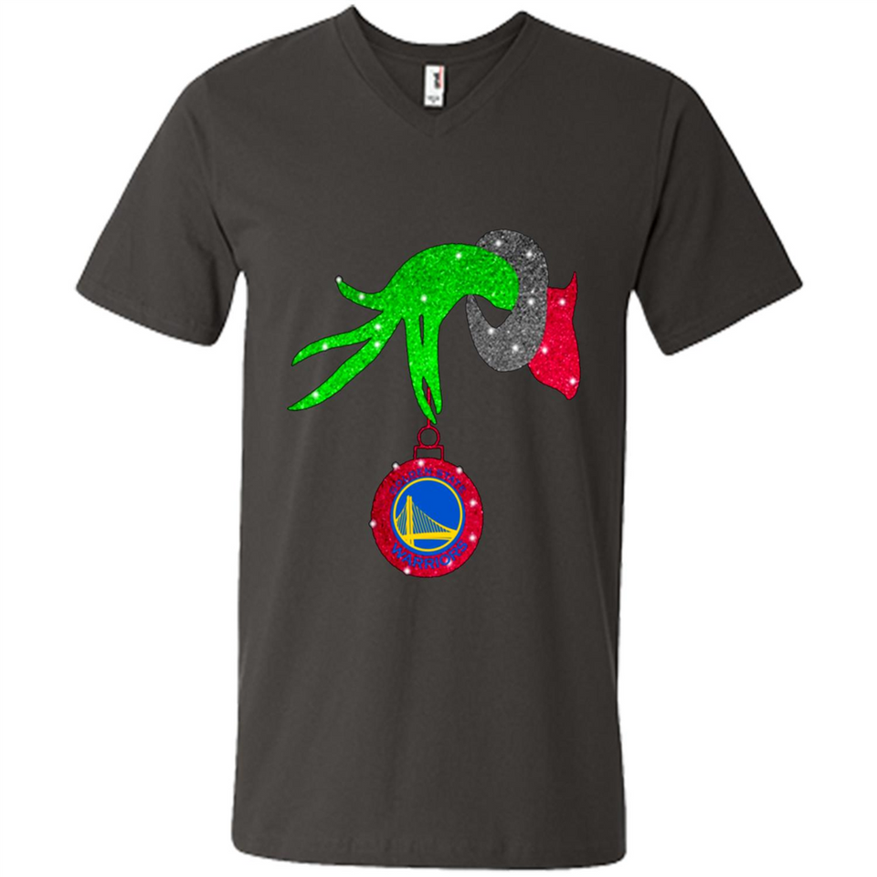 GRINCH HAND HOLDING GOLDEN STATE WARRIORS GLITTER CHRISTMAS PINGPONG